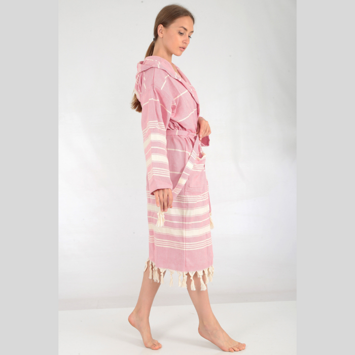 Trimita Sultan Hamam-Bademantel – Rosa – 100 % Baumwolle