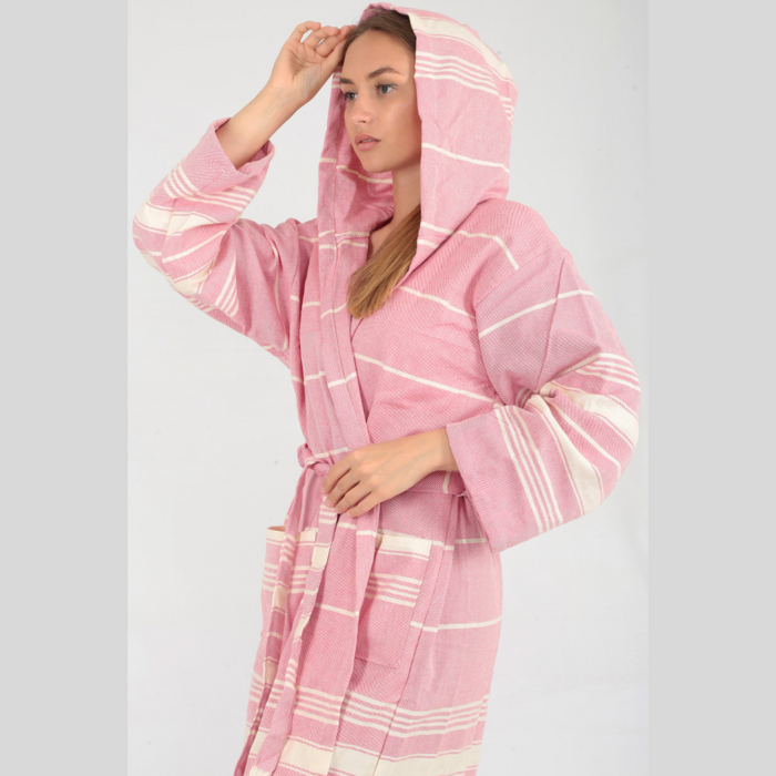 Trimita Sultan Hamam-Bademantel – Rosa – 100 % Baumwolle