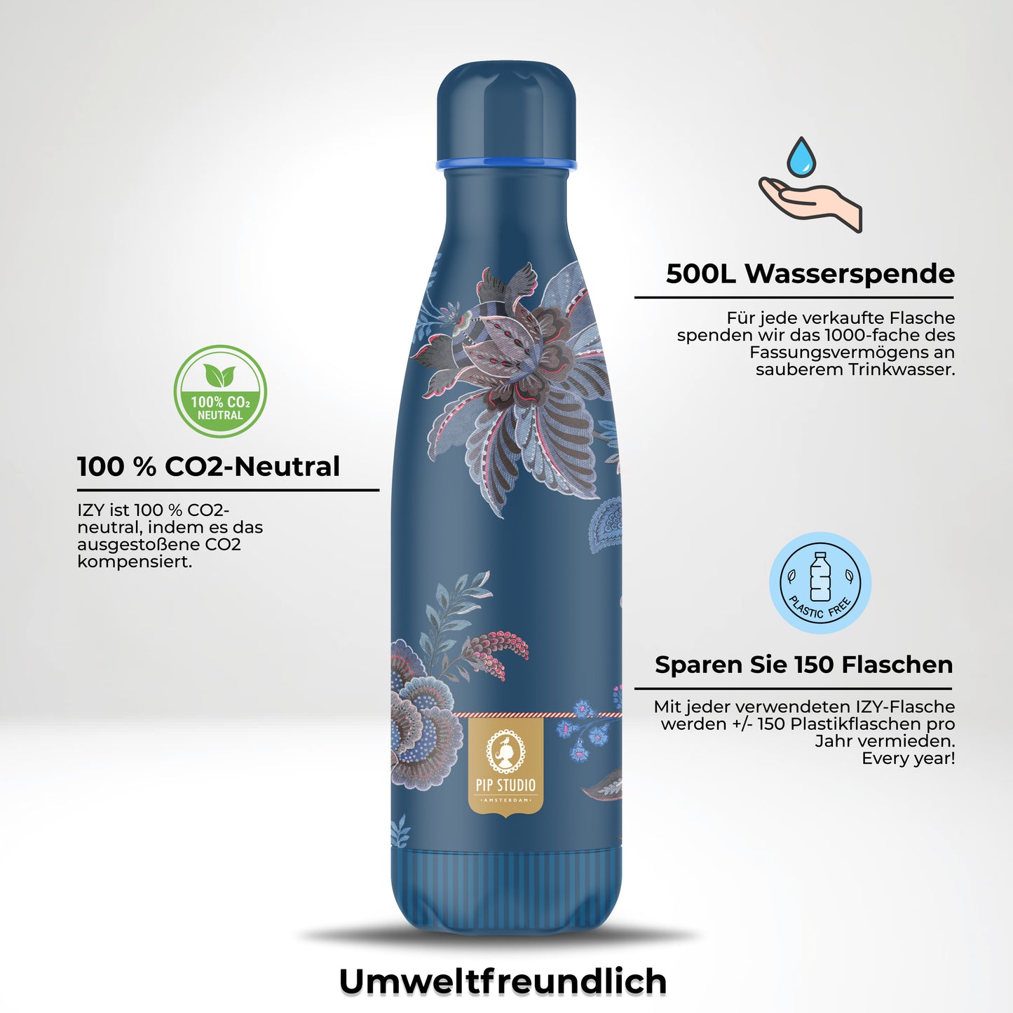 IZY Trinkflasche 500 ml - CeCe Fiore - Wasserflasche - Thermobecher - BPA-frei