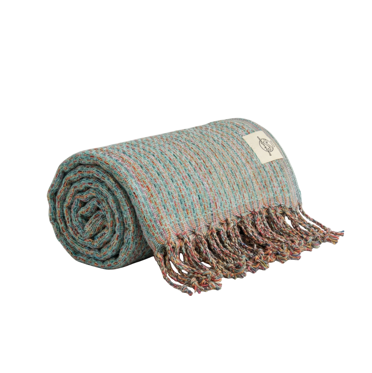 Hellblaues Hamamtuch Ocean aus 100 % Baumwolle von BeachAndSteam, weiches türkisches Handtuch mit attraktiven Mustern.