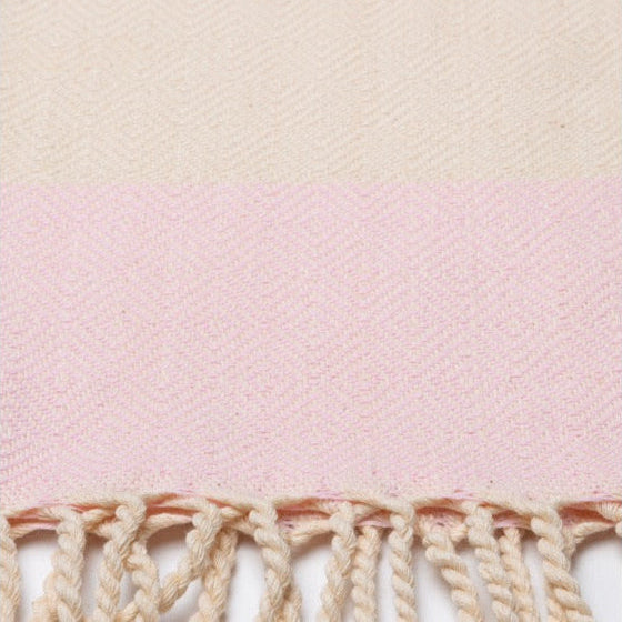 Rosa Hamamtuch Diamant von Samimi, weiches und saugfähiges Baumwolltuch für Sauna und Strand, mit Diamantmuster.