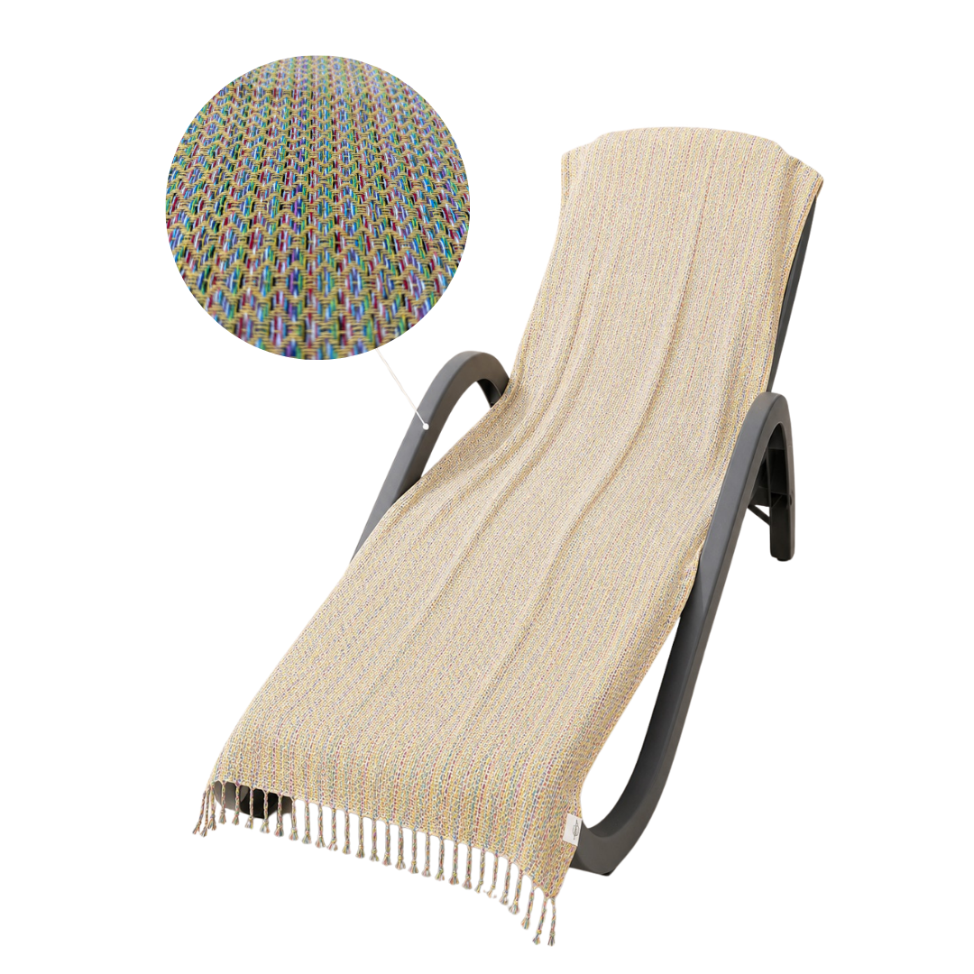 Badehandtuch Ocean StayOn von BeachAndSteam, 200 x 70 cm, weiches Hamamtuch mit blauer Meeresmuster, ideal für Strand und Wellness.
