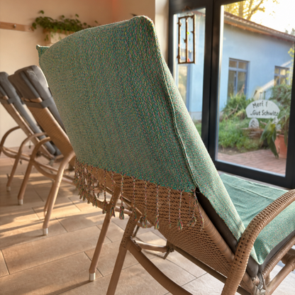 BeachAndSteam Hamamtuch Ocean StayOn, 200x70 cm, weiches Strandtuch mit blauen Meeresmustern, ideal für den Strand oder Pool.