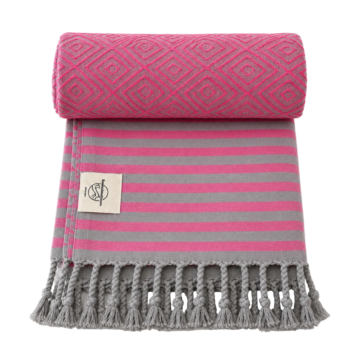 Hammamtuch MAHINA von BeachAndSteam, aus Baumwolle, Strand- und Saunatuch, mit buntem Muster und weicher Textur.