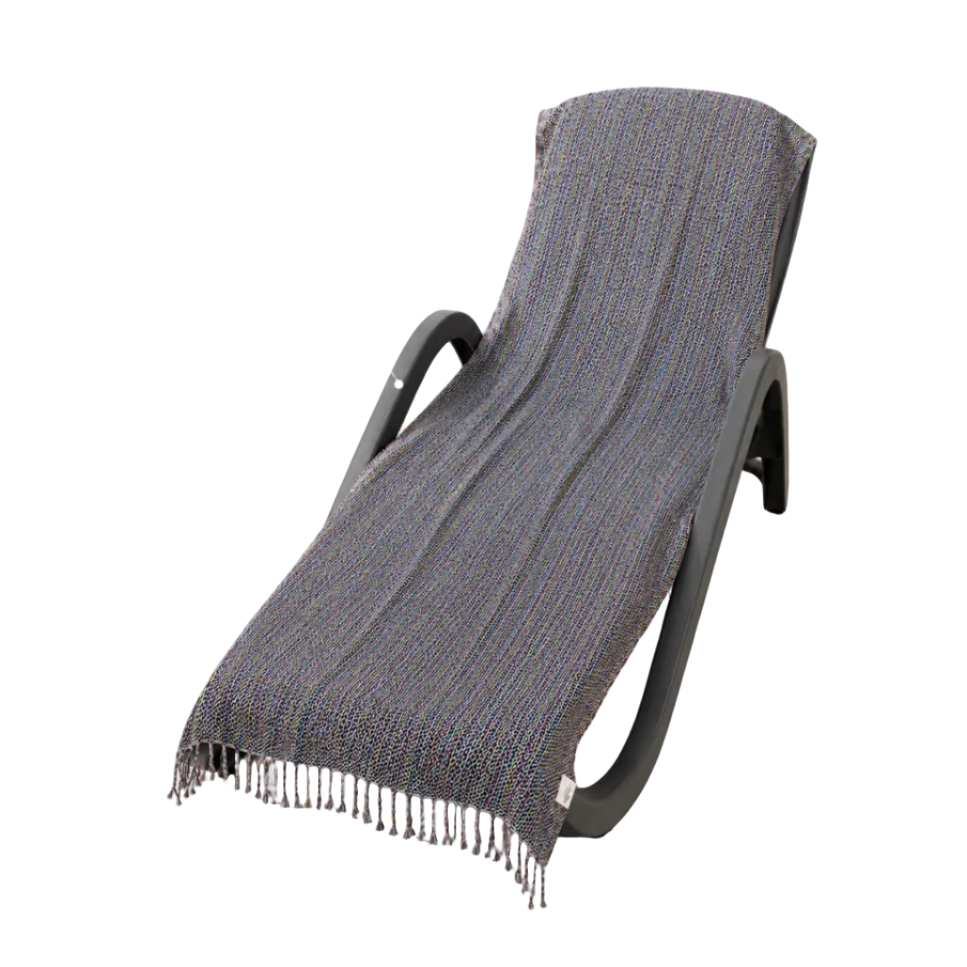 Bademantel Ocean StayOn von BeachAndSteam, 200 x 70 cm, weiches Hamamtuch mit blauer Meeresmuster, ideal für Strand und Wellness