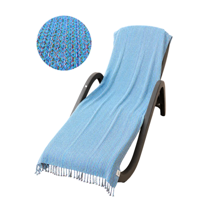 Strandtuch Ocean StayOn von BeachAndSteam, 200 x 70 cm, weiches Hamamtuch mit blauer Meeresmotiv, ideale Badetuch für den Strand.