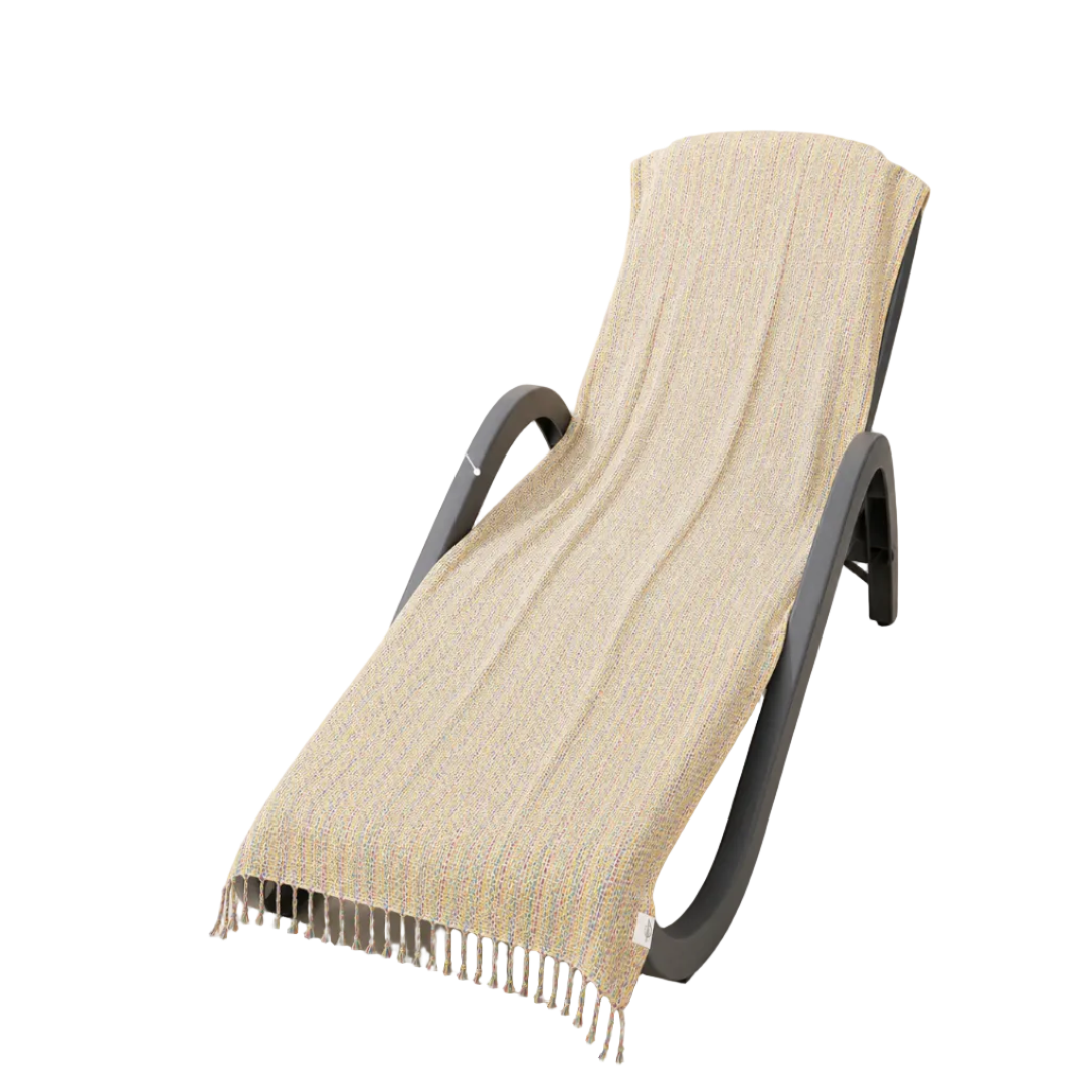 Badematte Ocean StayOn von BeachAndSteam, 200 x 70 cm, weiches Hamamtuch mit Meeresmuster für Strand und Sauna