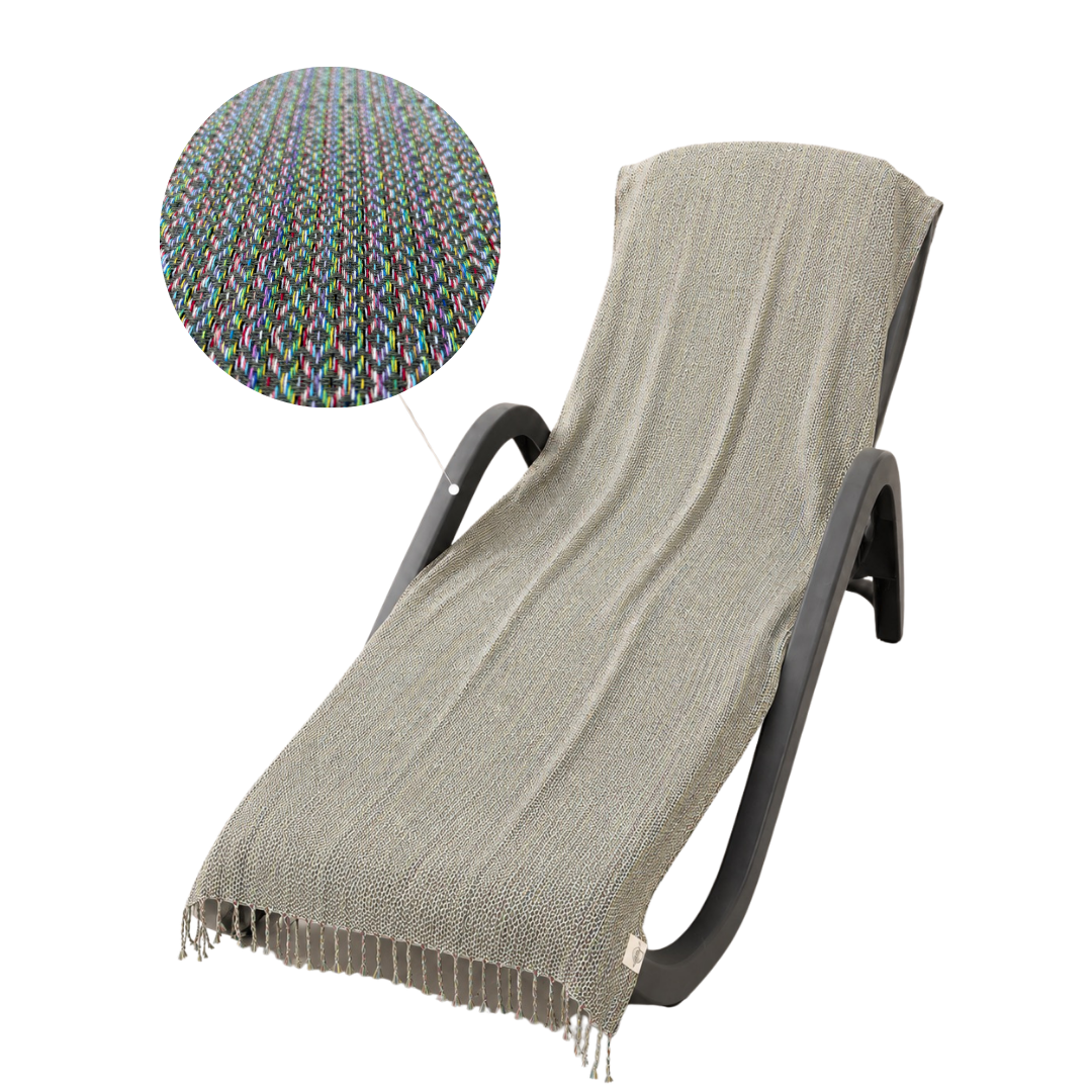 Badehandtuch Ocean StayOn von BeachAndSteam, 200 x 70 cm, aus weichem Hamamtuchstoff, für Strand und Sauna, in blauer Meeresfarbe