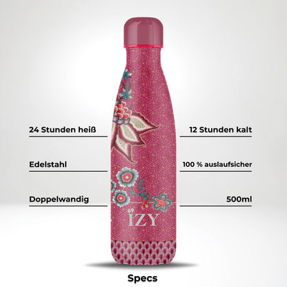 IZY Trinkflasche 500 ml - Blumenfest - Wasserflasche - Thermobecher - BPA-frei