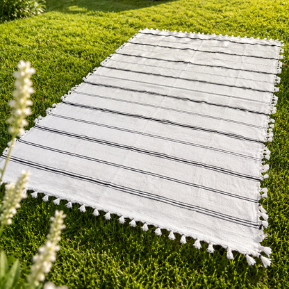 Großes Strandtuch XL Anatolia von BeachAndSteam mit buntem, mediterranem Muster, 130 x 180 cm, weiche Baumwollqualität