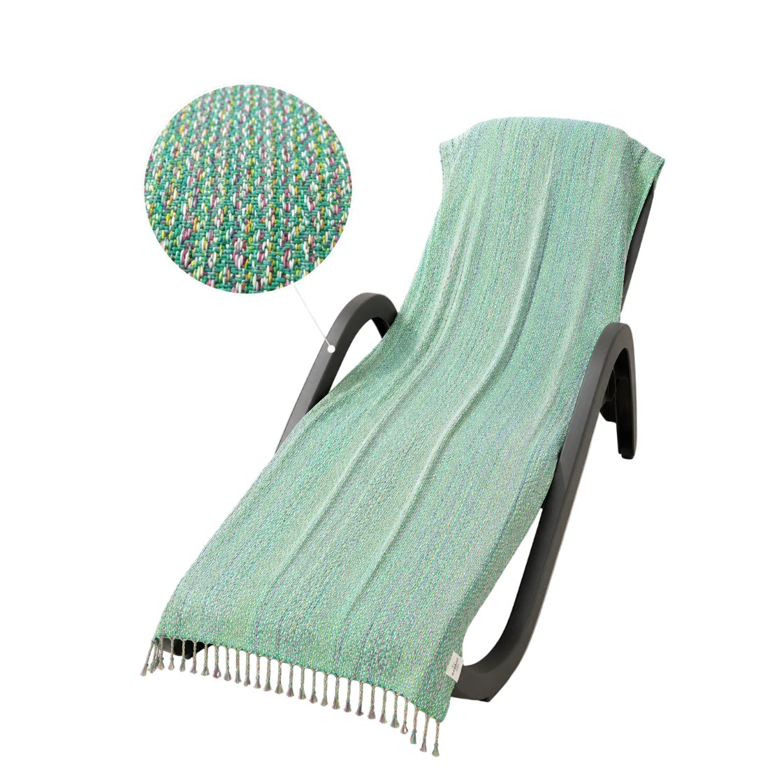 Badehandtuch Ocean StayOn von BeachAndSteam, 200 x 70 cm, weiches Hamamtuch mit blauen Meeresmustern, ideal für Strand und Sauna.