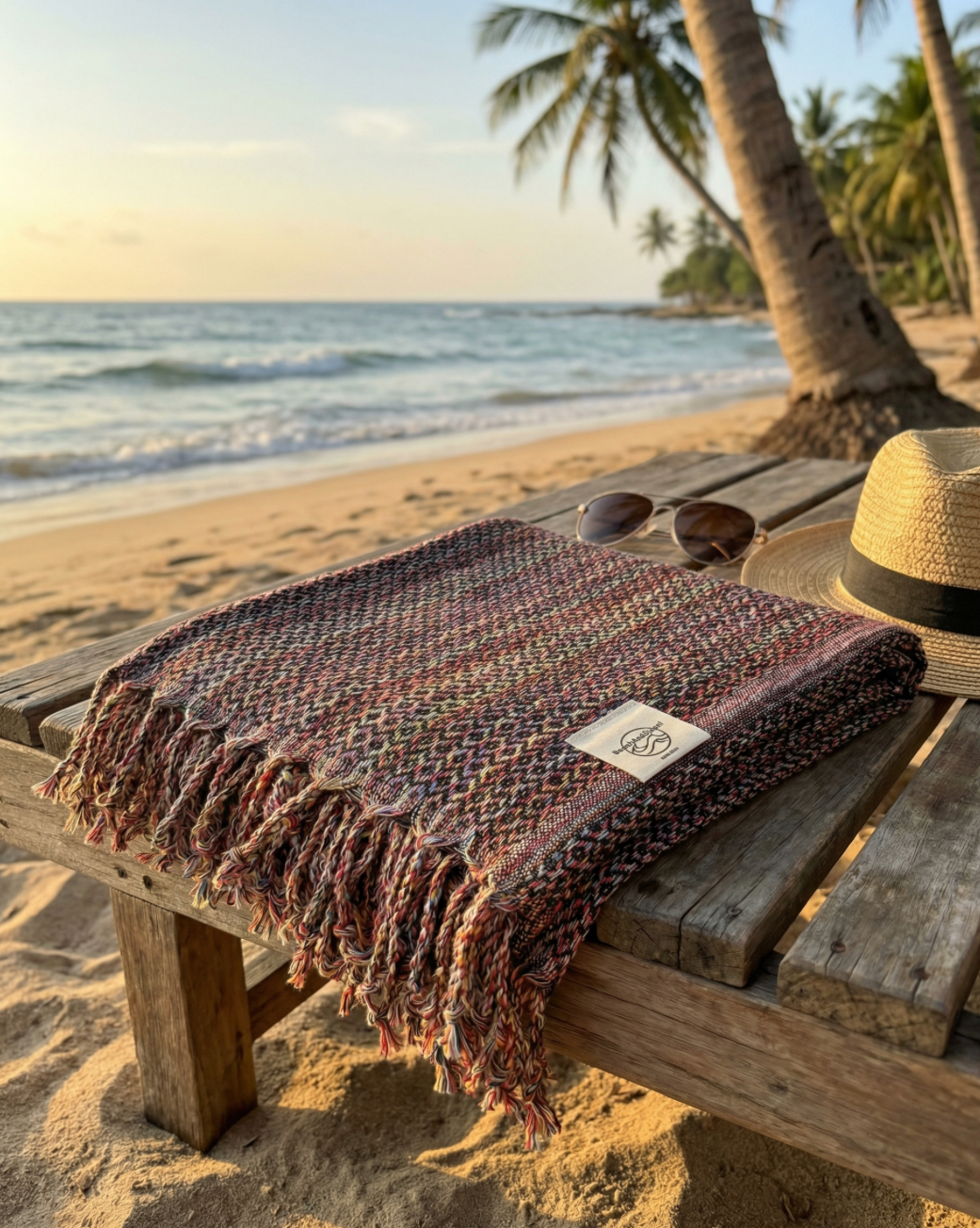 Leichtes Hamamtuch als Strandtuch – modernes Baumwollhandtuch am Meer
