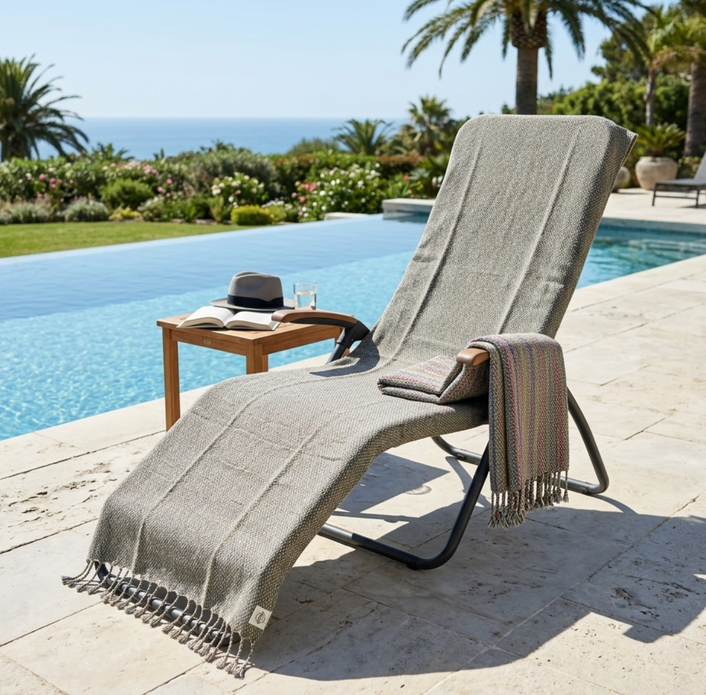 Badehandtuch Ocean StayOn von BeachAndSteam, 200 x 70 cm, aus weichem Hamamtuch-Stoff, ideal für Strand und Wellness.