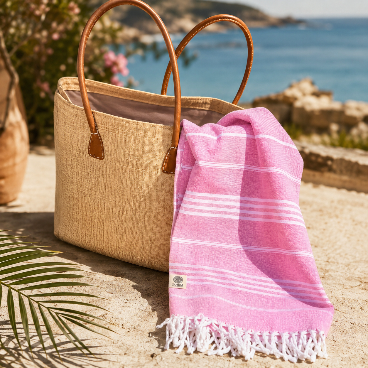 Leichtes Hamamtuch Sultan von Samimi, weiches Strandtuch mit traditionellem Muster, perfekt für den Strand oder Sauna.
