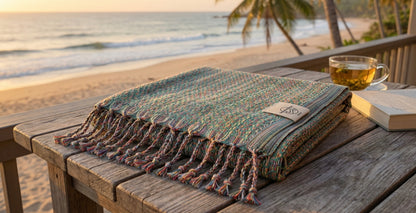 Hamamtuch aus 100 % Baumwolle als Strandtuch – leichtes, schnelltrocknendes Badetuch am Meer