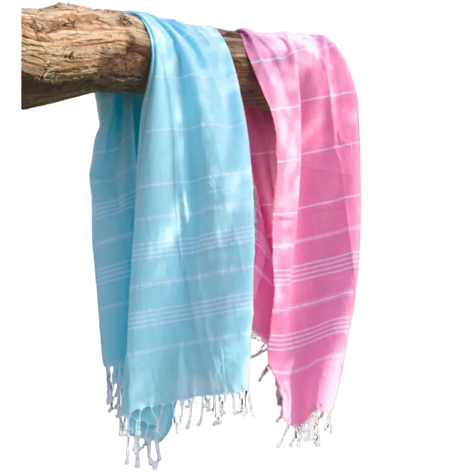 Samimi Sultan Duo Handtücher für Sie und Ihn, pink und blau Baumwoll-Peshtemal-Tücher, ideal für Strand und Sauna.