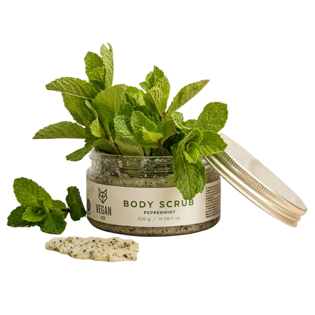 Vegan Fox Peeling-Trio Wellnessset von BeachAndSteam mit drei Peeling-Produkten in bunten Verpackungen auf weißem Hintergrund