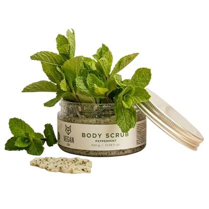Vegan Fox Peeling-Trio Wellnessset von BeachAndSteam mit drei Peeling-Produkten in bunten Verpackungen auf weißem Hintergrund