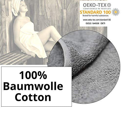 HOMELEVEL Saunatuch aus 100 % Baumwolle, OEKO-TEX Standard 100, Nahaufnahme des Frottees