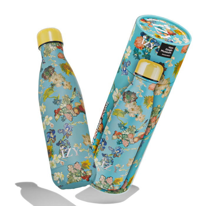 IZY Bottles Thermosflasche mit Van Gogh Flowers Design, 500 ml, langlebige Edelstahlflasche für heiße und kalte Getränke