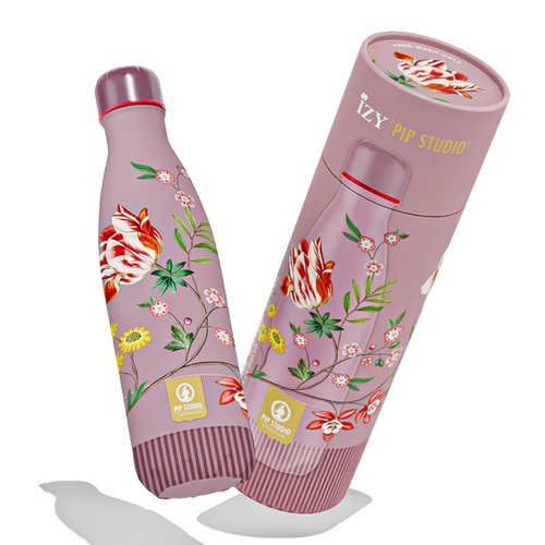IZY x Pip Studio Thermosflasche La Dolce Vita in Altrosa mit Blumenmuster und Geschenkdose