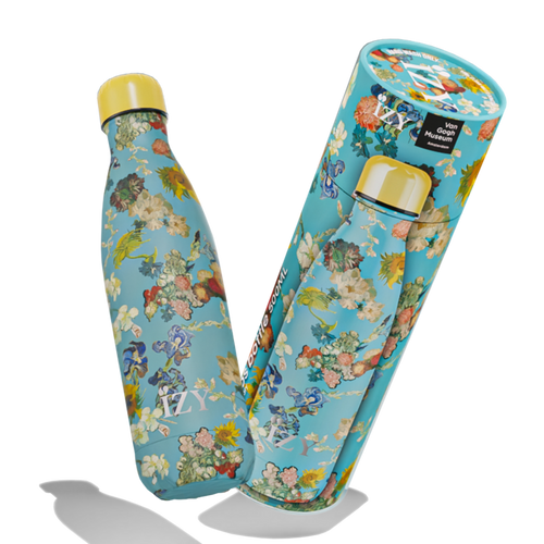 IZY Thermosflasche Van Gogh Flowers, 500 ml, mit passender Geschenkdose