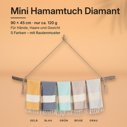 Mini Hamamtuch Diamant 45 × 90 cm als Gästetuch