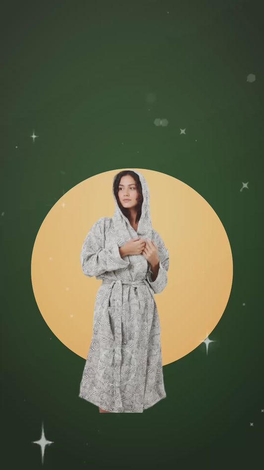 Trimita Bademantel mit Kapuze – 100 % Baumwolle – Zebra