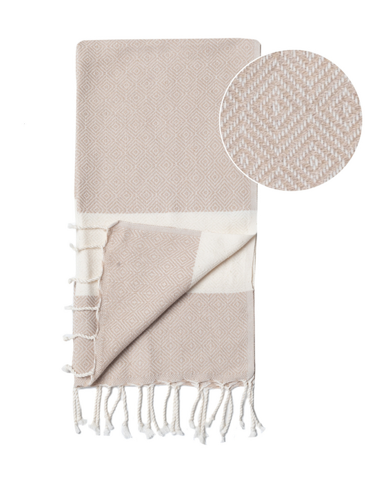 Gelbes Mini-Hamamtuch Diamant von Samimi, weiches Handtuch mit Diamantmuster, ideal für Sauna und Strand, textile Optik.