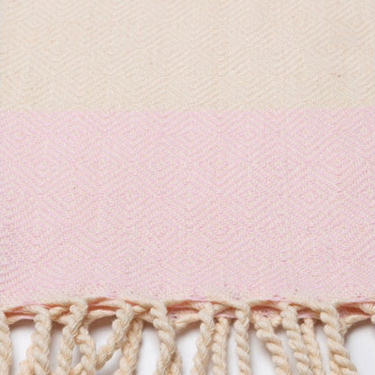 Rosa Hamamtuch Diamant von Samimi, weiches und saugfähiges Baumwolltuch für Sauna und Strand, mit Diamantmuster.
