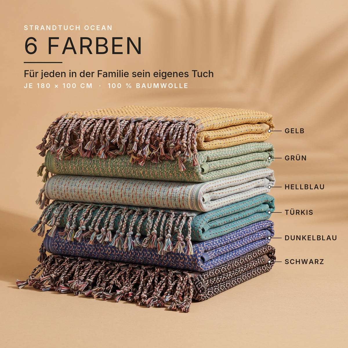 Strandtuch Ocean in sechs Farben