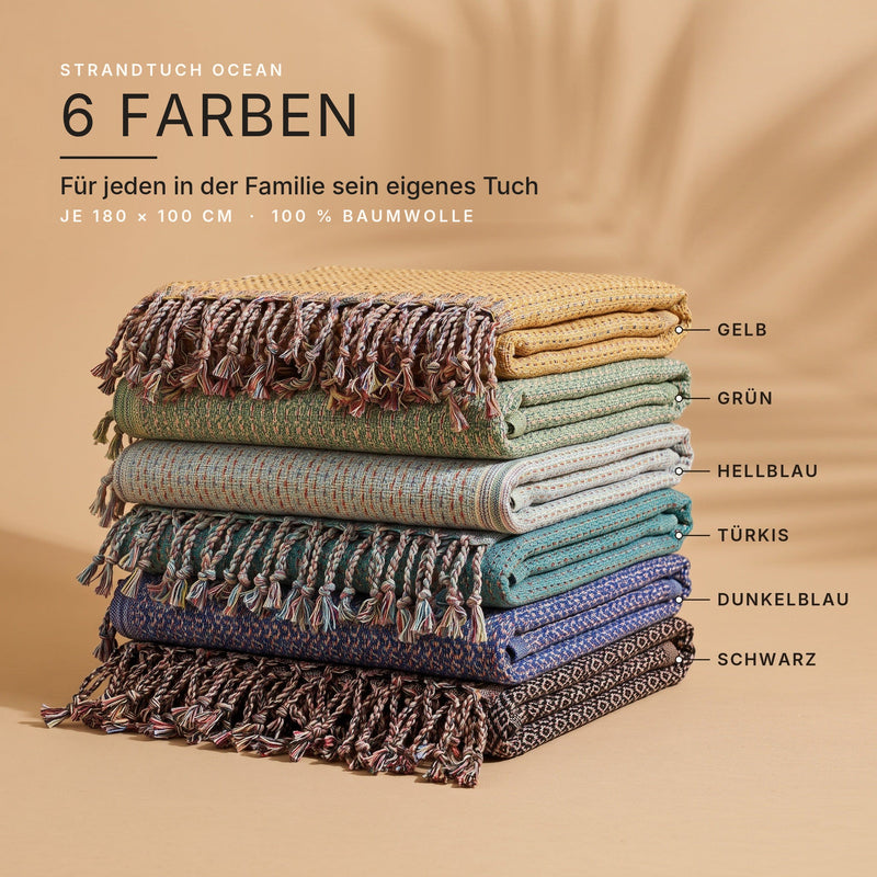 Strandtuch Ocean in sechs Farben