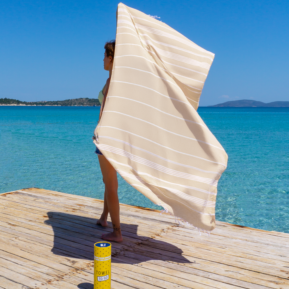 Towel To Go Hamamtuch aus 100 % recycelter Baumwolle mit stilvolles Hamamtuch-Design