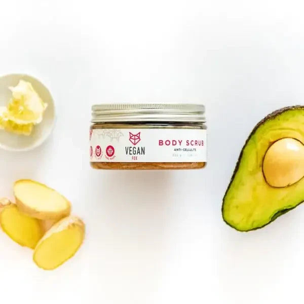 VEGAN FOX Ingwer-Körperpeeling mit Ingwer, Butter und Avocado
